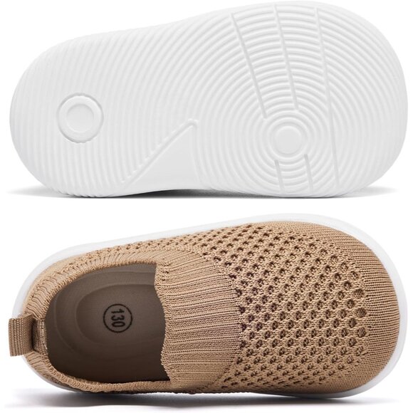 Morendl Boy Girls Brown Non Slip SlipperToddler Infant Walking Baby Sneakers - Picture 4 of 6